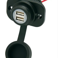 12-24V 3,3 Amp panelmontert dobbel USB-lader